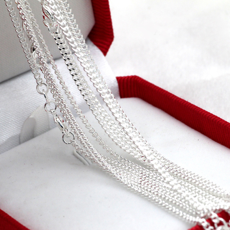 5pcs Silver Plated Brass Clavicle Chain Necklace for Parties